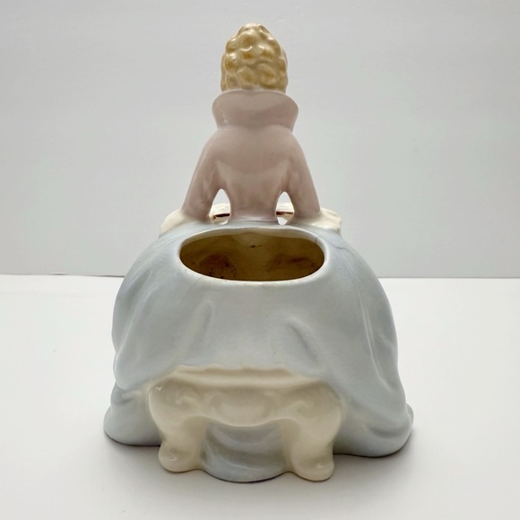 Vintage Victorian Regency Era Woman Female Figure with Book Ceramic Vase Japan - Picture 5 of 14